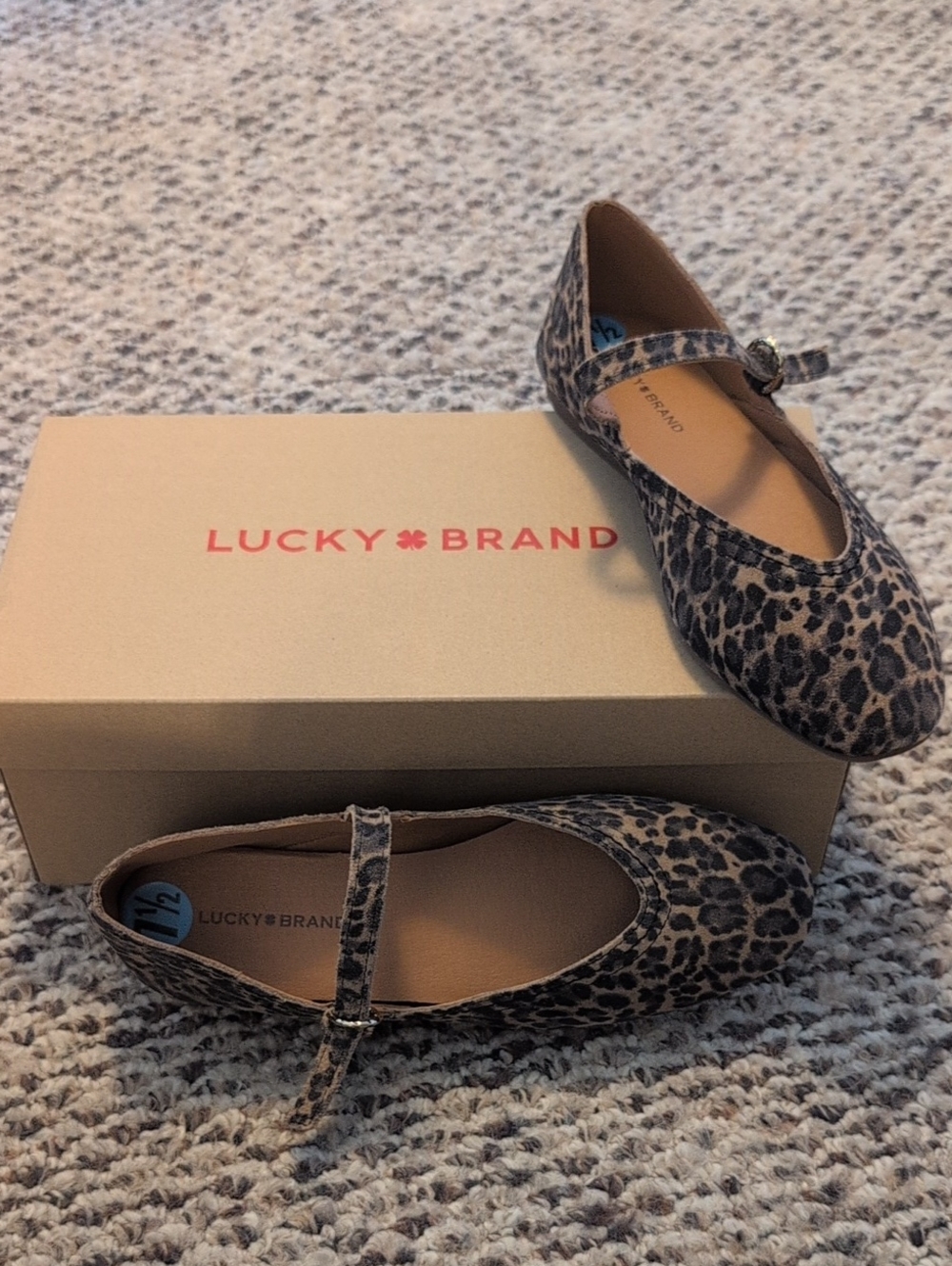 Lucky Brand Leopard Print Mary Jane Flats - Brown and Black Brand New